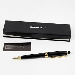 ручка подар. "darvish" корпус черный с золотистой отделкой в футляре