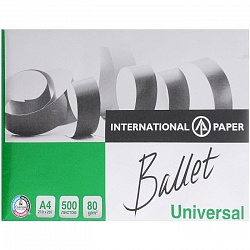 бумага а4 500л "ballet universal" 80г/м2, 94% белизна