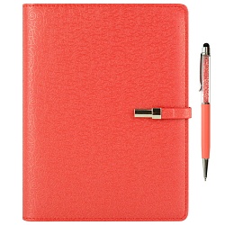 набор подарочный: ежедневник на кольцах а5 + ручка "darvish" ассорти (красный, розовый, бирюза)