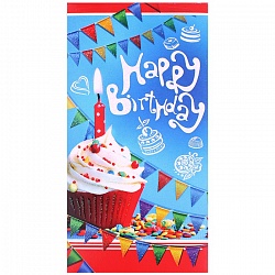 открытка-конверт  "happy birthday" блёстки