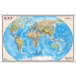 карта мира полит. 1:35м лам. на рейках (в картон. тубусе)