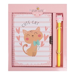 Блокнот A5  50л "Милые котики" с ручкой в наборе