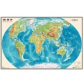 Карта мира физич. Интерактивная 1:25М (в картон. тубусе)