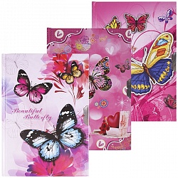 Блокнот  13,5*19,5см 56 листов с замком обложка с рисунком "бабочки"