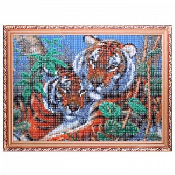 алмазная  живопись  "darvish" 30*40см  пара тигров