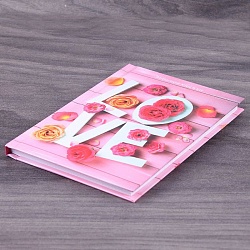 книжка  записная  а6  80л цветы на розовом обложка ламинированная