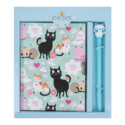 Блокнот A5  50л "Милые котики" с ручкой в наборе