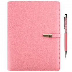 набор подарочный: ежедневник на кольцах а5 + ручка "darvish" ассорти (красный, розовый, бирюза)