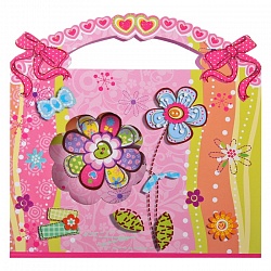 Блокнот  11*15см на замке обложка с рисунком с блестками в подарочной упаковке в форме сумочки